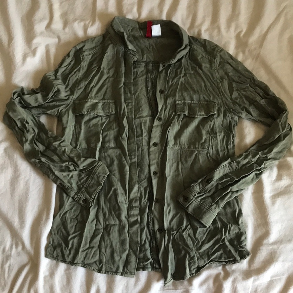 H&M Olive Button Up Shirt